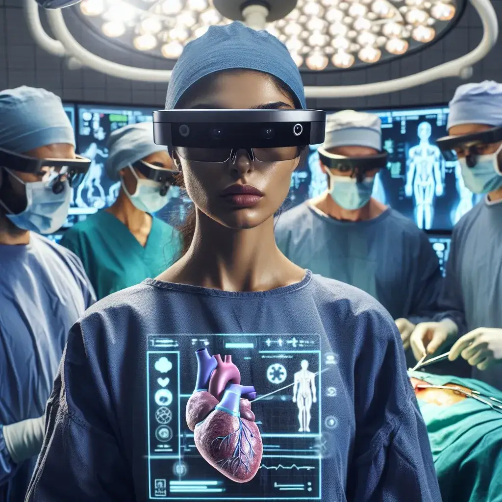 "Cirujano utilizando gafas de realidad aumentada durante una cirugía en un hospital andaluz, destacando la innovación tecnológica en procedimientos médicos."